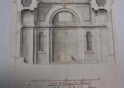 Disegno architettonico del Quadrio del 1672 </br> @Fondazione Carla Musazzi